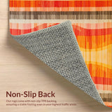 Ultra Soft Area Rug, Non Slip, Stain Resistant, Washable Area Rugs for Living Room, Bedroom, Rustic Textured Organic Lines(Orange)