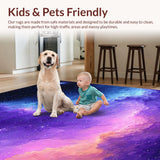 Ultra Soft Area Rug, Non Slip, Stain Resistant, Washable Area Rugs for Living Room, Bedroom, Celestial Harmony Artful Display(Purple)