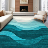 Ultra Soft Area Rug, Non Slip, Stain Resistant, Washable Area Rugs for Living Room, Bedroom, Minimalist Aqua Gradation Aesthetic(Beige)