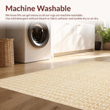 Ultra Soft Area Rug, Non Slip, Stain Resistant, Washable Area Rugs for Living Room, Bedroom, Beige Geometric Area(Beige)
