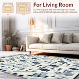 Ultra Soft Area Rug, Non Slip, Stain Resistant, Washable Area Rugs for Living Room, Bedroom, Geometric Spotted for(Blue)