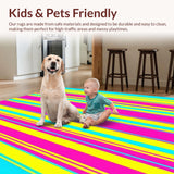 Ultra Soft Area Rug, Non Slip, Stain Resistant, Washable Area Rugs for Living Room, Bedroom, Fiesta Color Stripe Rug for Spaces(Yellow)
