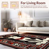 Ultra Soft Area Rug, Non Slip, Stain Resistant, Washable Area Rugs for Living Room, Bedroom, Vibrant Rustic Animal Print(Black)