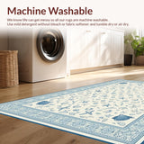Ultra Soft Area Rug, Non Slip, Stain Resistant, Washable Area Rugs for Living Room, Bedroom, Serene Beach Vibes Decorative Piece(Blue)