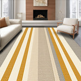 Ultra Soft Area Rug, Non Slip, Stain Resistant, Washable Area Rugs for Living Room, Bedroom, Neutral Striped Living Room Non-Shedding Rug(Beige)