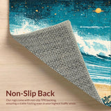 Ultra Soft Area Rug, Non Slip, Stain Resistant, Washable Area Rugs for Living Room, Bedroom, Humorous Surf Board Carpet Tropical Beaches Theme Area Rug(Blue)