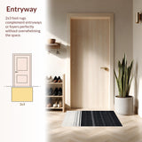 Ultra Soft Area Rug, Non Slip, Stain Resistant, Washable Area Rugs for Living Room, Bedroom, Classic Dual-Tone Linear Pattern Indoor Outdoor Washable Floor Covering(Black)