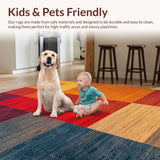 Ultra Soft Area Rug, Non Slip, Stain Resistant, Washable Area Rugs for Living Room, Bedroom, Washable Contemporary Bedroom Rug for Minimal Living(Red)