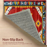 Ultra Soft Area Rug, Non Slip, Stain Resistant, Washable Area Rugs for Living Room, Bedroom, Tribal Multi-Color Living Room Wool Carpet(White)