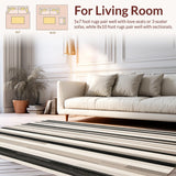 Ultra Soft Area Rug, Non Slip, Stain Resistant, Washable Area Rugs for Living Room, Bedroom, Chris Loves FRA Modern Striped Area(Gray)