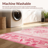 Ultra Soft Area Rug, Non Slip, Stain Resistant, Washable Area Rugs for Living Room, Bedroom, Stylish Solid Color Rustic Minimalism(Pink)