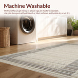 Ultra Soft Area Rug, Non Slip, Stain Resistant, Washable Area Rugs for Living Room, Bedroom, Stylish Modern Geometric Arrangement(Beige)