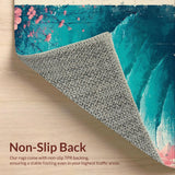 Ultra Soft Area Rug, Non Slip, Stain Resistant, Washable Area Rugs for Living Room, Bedroom, Retro Honeycomb Non-Slip Bedroom Area Carpet(Blue)