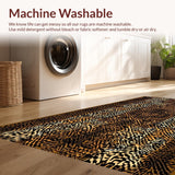 Ultra Soft Area Rug, Non Slip, Stain Resistant, Washable Area Rugs for Living Room, Bedroom, Artistic Cheetah Print Visual Appeal(Brown)