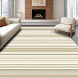 Ultra Soft Area Rug, Non Slip, Stain Resistant, Washable Area Rugs for Living Room, Bedroom, High Traffic Performance Featuring a Modern Striped Design in Beige(Beige)