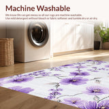 Ultra Soft Area Rug, Non Slip, Stain Resistant, Washable Area Rugs for Living Room, Bedroom, Graceful Textured Lavender Essence(Purple)