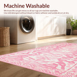 Ultra Soft Area Rug, Non Slip, Stain Resistant, Washable Area Rugs for Living Room, Bedroom, Luxurious Light Pink Graphic Style(Pink)