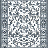 Ultra Soft Area Rug, Non Slip, Stain Resistant, Washable Area Rugs for Living Room, Bedroom, Non Slip Rug Elegant Dark Gray Floral Pattern for Stylish Floors(Blue)
