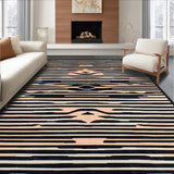 Ultra Soft Area Rug, Non Slip, Stain Resistant, Washable Area Rugs for Living Room, Bedroom, Chic Animal Motif Runner Design(Black)