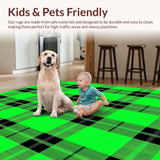 Ultra Soft Area Rug, Non Slip, Stain Resistant, Washable Area Rugs for Living Room, Bedroom, Rustic Buffalo Plaid Motif(Black)