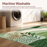 Ultra Soft Area Rug, Non Slip, Stain Resistant, Washable Area Rugs for Living Room, Bedroom, Geometric Abstract Animal Inspired Area with Nature Motifs(Green)