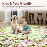 Ultra Soft Area Rug, Non Slip, Stain Resistant, Washable Area Rugs for Living Room, Bedroom, Serene Botanical Harmony Composition(Beige)