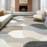 Ultra Soft Area Rug, Non Slip, Stain Resistant, Washable Area Rugs for Living Room, Bedroom, Elegant Abstract Earthy Tones(Gray)