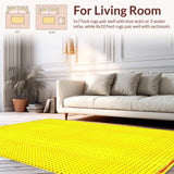 Ultra Soft Area Rug, Non Slip, Stain Resistant, Washable Area Rugs for Living Room, Bedroom, Dynamic Bright Spotty Artful Creation(Yellow)