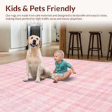 Ultra Soft Area Rug, Non Slip, Stain Resistant, Washable Area Rugs for Living Room, Bedroom, Coquette Charm Blush Pink Bow Motif Area Rug(Pink)
