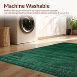 Ultra Soft Area Rug, Non Slip, Stain Resistant, Washable Area Rugs for Living Room, Bedroom, Lush Tropical Print Design(Green)