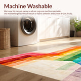 Ultra Soft Area Rug, Non Slip, Stain Resistant, Washable Area Rugs for Living Room, Bedroom, Contemporary Earthy Geometric Fusion(Red)