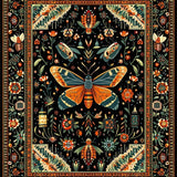 Ultra Soft Area Rug, Non Slip, Stain Resistant, Washable Area Rugs for Living Room, Bedroom, Nature-Inspired Floral Harmony(Black)