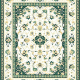 Ultra Soft Area Rug, Non Slip, Stain Resistant, Washable Area Rugs for Living Room, Bedroom, Non Slip Hallway Runner Beige/Green(Ivory)