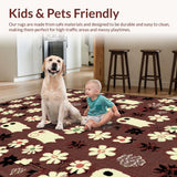Ultra Soft Area Rug, Non Slip, Stain Resistant, Washable Area Rugs for Living Room, Bedroom, Abstract Whimsical Horror Artistry(Brown)