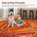 Ultra Soft Area Rug, Non Slip, Stain Resistant, Washable Area Rugs for Living Room, Bedroom, Artisan Reversible Textile Creation(Red)