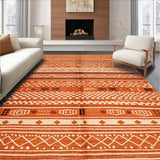 Ultra Soft Area Rug, Non Slip, Stain Resistant, Washable Area Rugs for Living Room, Bedroom, Sleek Vibrant Warm Tones(Orange)