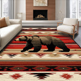 Ultra Soft Area Rug, Non Slip, Stain Resistant, Washable Area Rugs for Living Room, Bedroom, Bold Rustic Mountain Scene(Red)