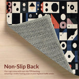Ultra Soft Area Rug, Non Slip, Stain Resistant, Washable Area Rugs for Living Room, Bedroom, Chic Black and White Dice Motif(Black)