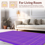 Ultra Soft Area Rug, Non Slip, Stain Resistant, Washable Area Rugs for Living Room, Bedroom, Fresh Minimalist Purple Art Piece(Purple)