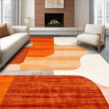 Ultra Soft Area Rug, Non Slip, Stain Resistant, Washable Area Rugs for Living Room, Bedroom, Earthy Tones Abstract Harmony(Orange)