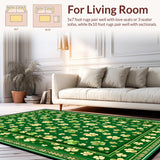 Ultra Soft Area Rug, Non Slip, Stain Resistant, Washable Area Rugs for Living Room, Bedroom, Seasonal Nature-Inspired Welcome Mat(Green)