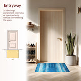 Ultra Soft Area Rug, Non Slip, Stain Resistant, Washable Area Rugs for Living Room, Bedroom, Serene Pastel Tie-Dye Effect(Blue)
