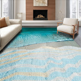 Ultra Soft Area Rug, Non Slip, Stain Resistant, Washable Area Rugs for Living Room, Bedroom, Beach Theme Bedroom Area Rug for Relaxation(Blue)