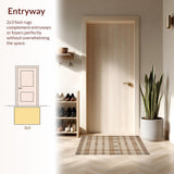 Ultra Soft Area Rug, Non Slip, Stain Resistant, Washable Area Rugs for Living Room, Bedroom, Geometric Natural Toned Elegance(Beige)