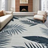 Ultra Soft Area Rug, Non Slip, Stain Resistant, Washable Area Rugs for Living Room, Bedroom, Lightweight Coastal Leaf Design(Gray)