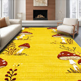 Ultra Soft Area Rug, Non Slip, Stain Resistant, Washable Area Rugs for Living Room, Bedroom, Vibrant Quirky Nature Motif(Yellow)