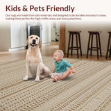 Ultra Soft Area Rug, Non Slip, Stain Resistant, Washable Area Rugs for Living Room, Bedroom, Eclectic Natural Texture Fusion(Beige)
