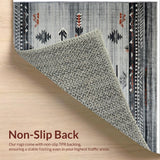 Ultra Soft Area Rug, Non Slip, Stain Resistant, Washable Area Rugs for Living Room, Bedroom, Distressed Tribal Gray Living Room Non-Slip Rug(Gray)