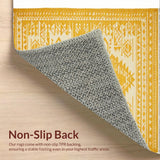 Ultra Soft Area Rug, Non Slip, Stain Resistant, Washable Area Rugs for Living Room, Bedroom, Southwest Inspired Geometric Harmony(Yellow)