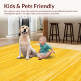 Ultra Soft Area Rug, Non Slip, Stain Resistant, Washable Area Rugs for Living Room, Bedroom, Radiant Contemporary Yellow Hue(Yellow)